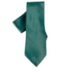 St. Patrick Men's Tie & Hanky Set Teal with Small Black Polka Dots 3.5" Wide